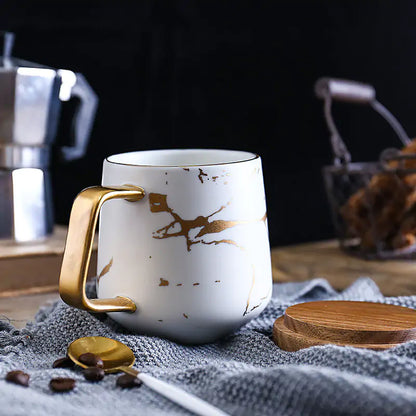 Coffee Mugs Marble Gold Inlay